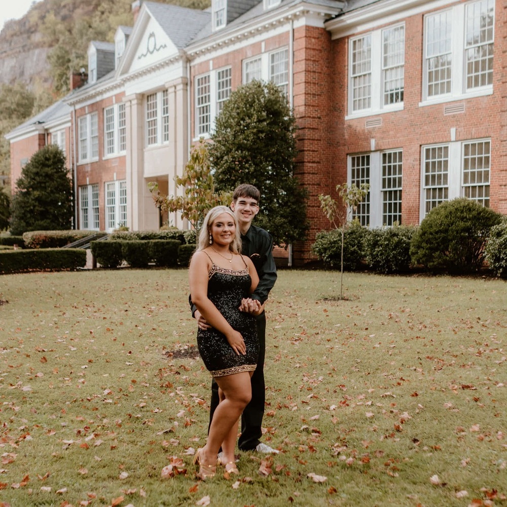 Elegant Black and Gold homecoming dress